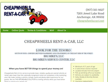 Tablet Screenshot of cheapwheelsrentacar.com